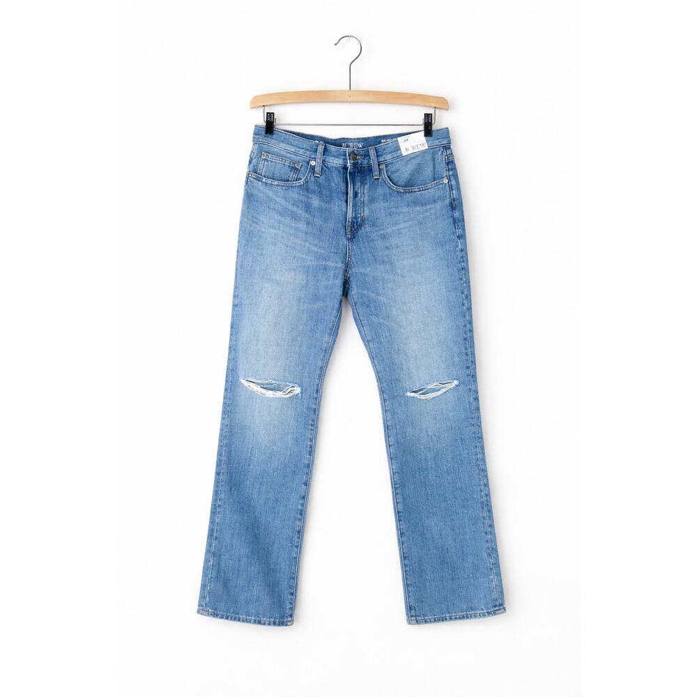 J.Crew RE-84 Slouchy Straight Leg Mid-Rise Distressed Modern Vintage Jeans Sz 27